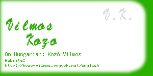 vilmos kozo business card